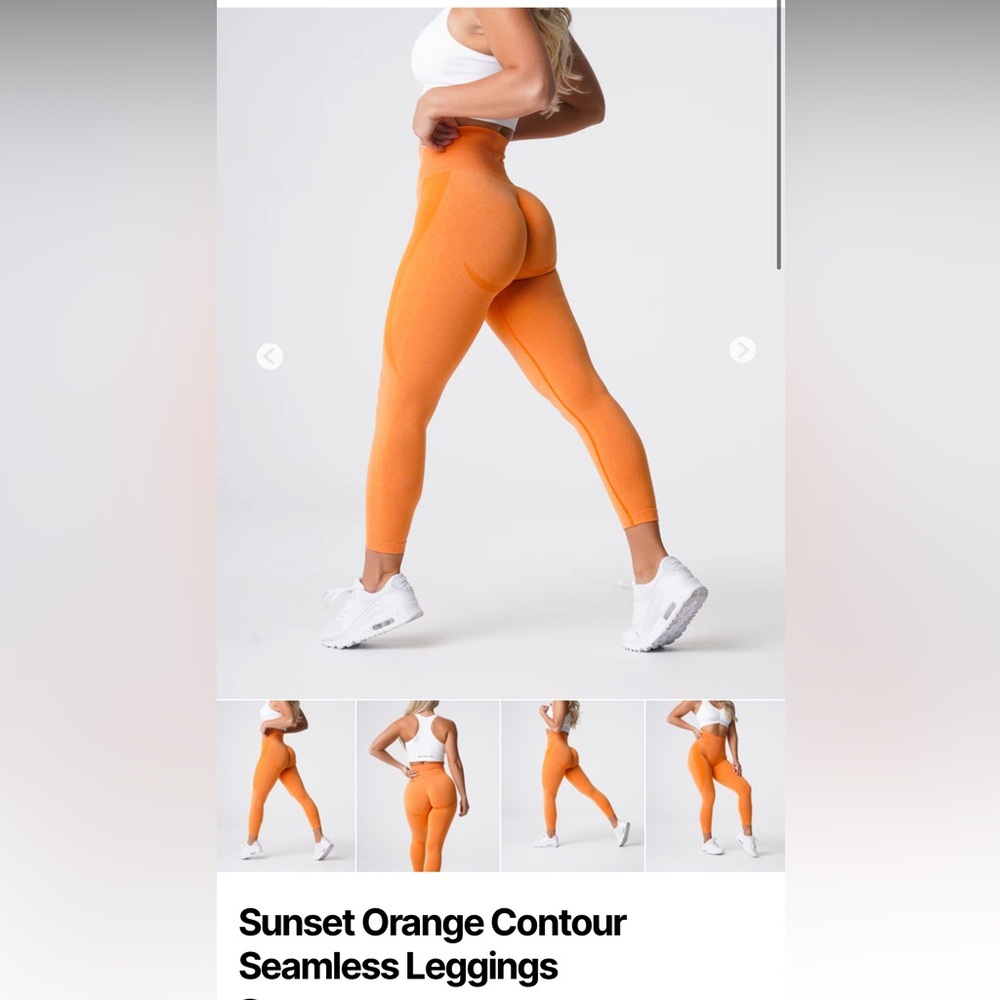 NVGTN Sunset Orange Contour Seamless Leggings Size S